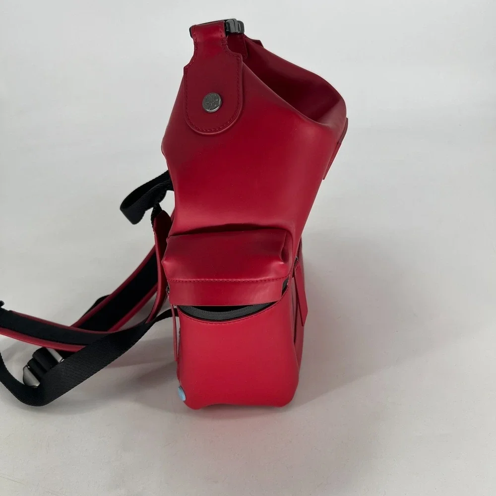 Hunter Original Top Clip Backpack Red Coated Rubberized Leather‎